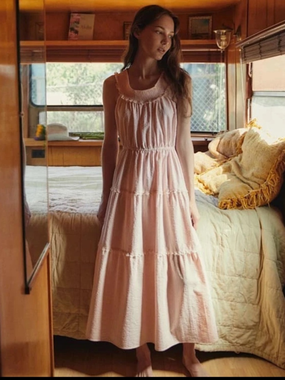 Christy Dawn The Goldie Dress Pink Petal Lace Size Small